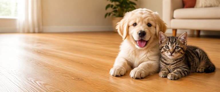 Un perro y un gato en casa
